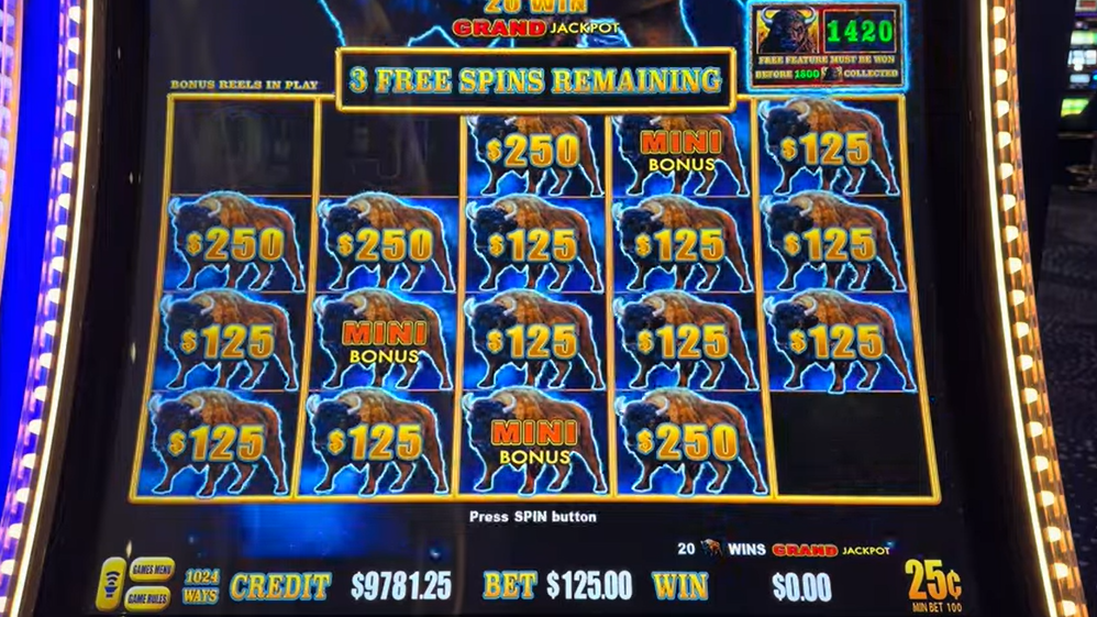 The hold and spin feature triggered by Aristocrats Buffalo Link slot machine